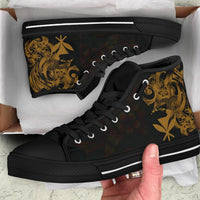 Polynesian Hawaii High Top Shoes - Kanaka Maoli Gold Turtle - Polynesian Pride