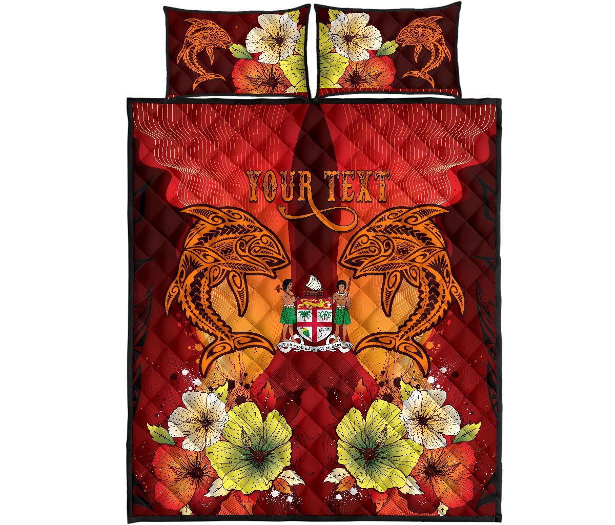 Fiji Custom Personalised Quilt Bed Sets - Tribal Tuna Fish - Polynesian Pride