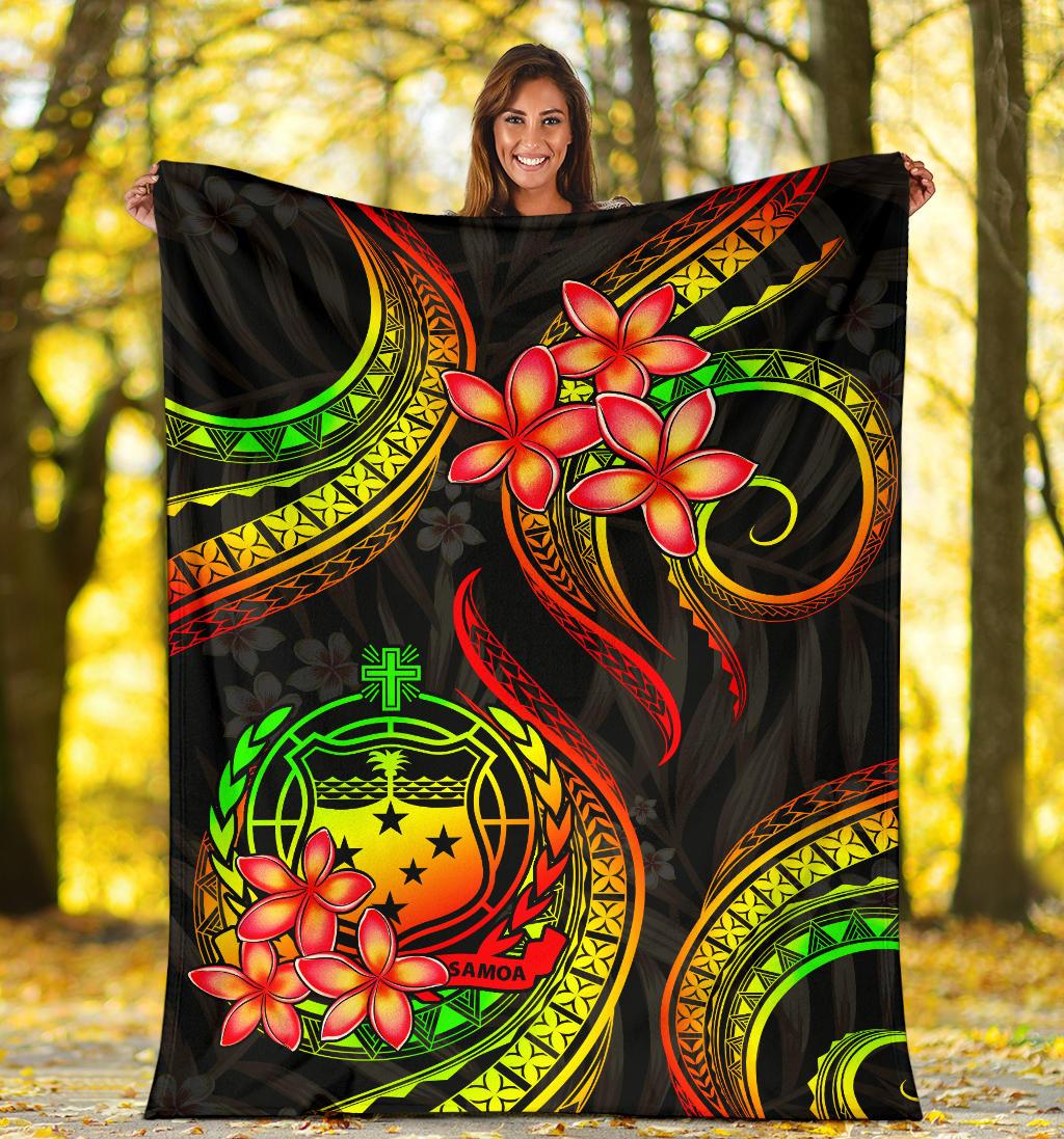 Samoa Polynesian Premium Blanket - Reggae Plumeria - Polynesian Pride