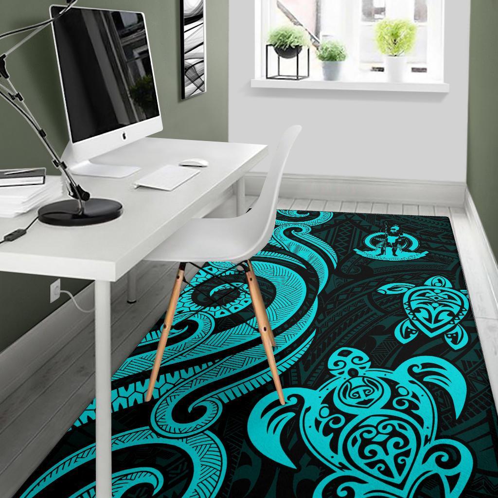 Vanuatu Area Rug - Turquoise Tentacle Turtle - Polynesian Pride