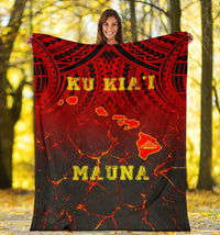 Hawaii Premium Blanket - Protect Mauna Kea Map - Polynesian Pride