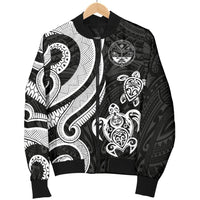 Marshall Islands Men's Bomber Jacket - Tentacle Turtle White - Polynesian Pride