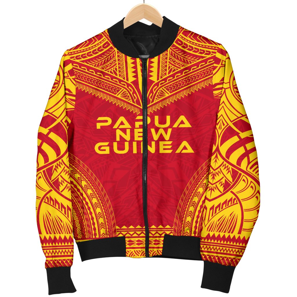 Papua New Guinea Flag Polynesian Chief Men's Bomber Jacket - Polynesian Pride