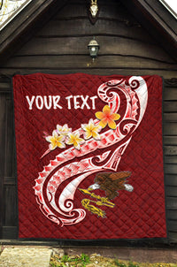 American Samoa Custom Personalised Premium Quilt - AS Seal Polynesian Patterns Plumeria - Polynesian Pride