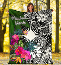 Marshall Islands Premium Blanket - Turtle Plumeria Banana Leaf - Polynesian Pride