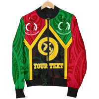 Polynesian Vanuatu Custom Personalised Men's Bomber Jacket - Vanuatu Flag and Coat Of Arms - Polynesian Pride