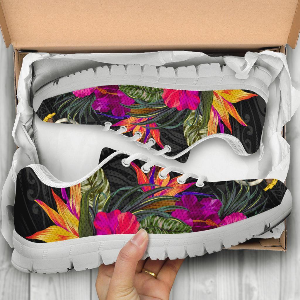 Vanuatu Sneakers - Hibiscus Polynesian Pattern - Polynesian Pride