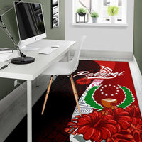 Pohnpei Micronesia Area Rug - Coat Of Arm With Hibiscus - Polynesian Pride