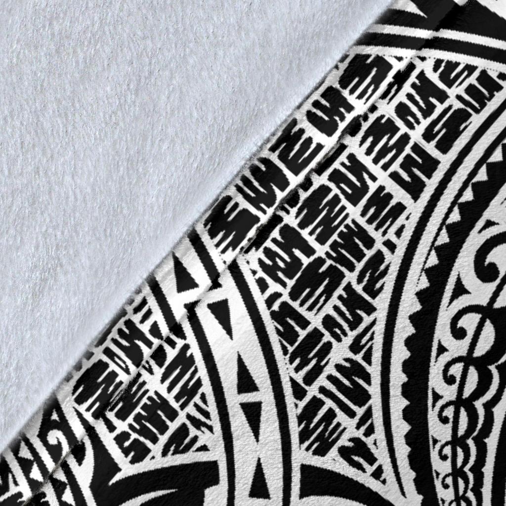 Marshall Islands Coconut Tree Premium Blanket Black White - Polynesian Pride