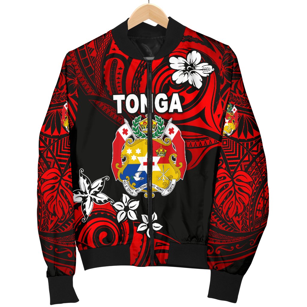 Mate Ma'a Tonga Rugby Men's Bomber Jacket Polynesian Unique Vibes - Red - Polynesian Pride