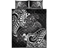 Tahiti Quilt Bed Set - White Shark Polynesian Tattoo - Polynesian Pride