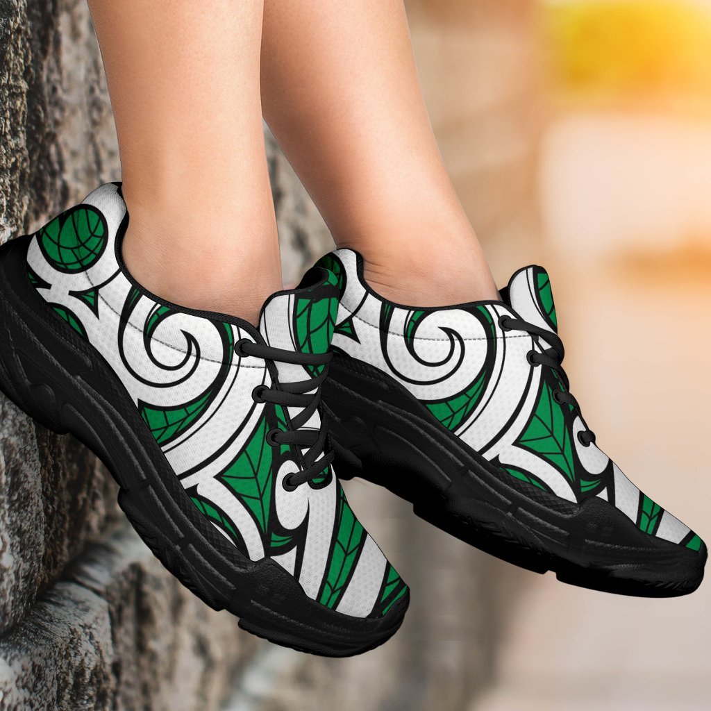 Polynesian Maori Ethnic Ornament Green Chunky Sneakers - Polynesian Pride