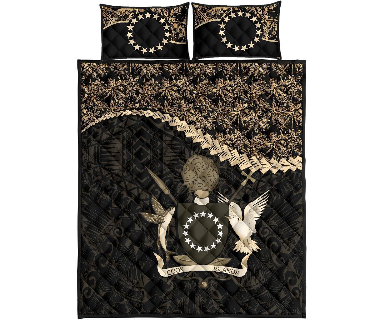 Cook Islands Quilt Bed Set Golden Coconut Golden - Polynesian Pride