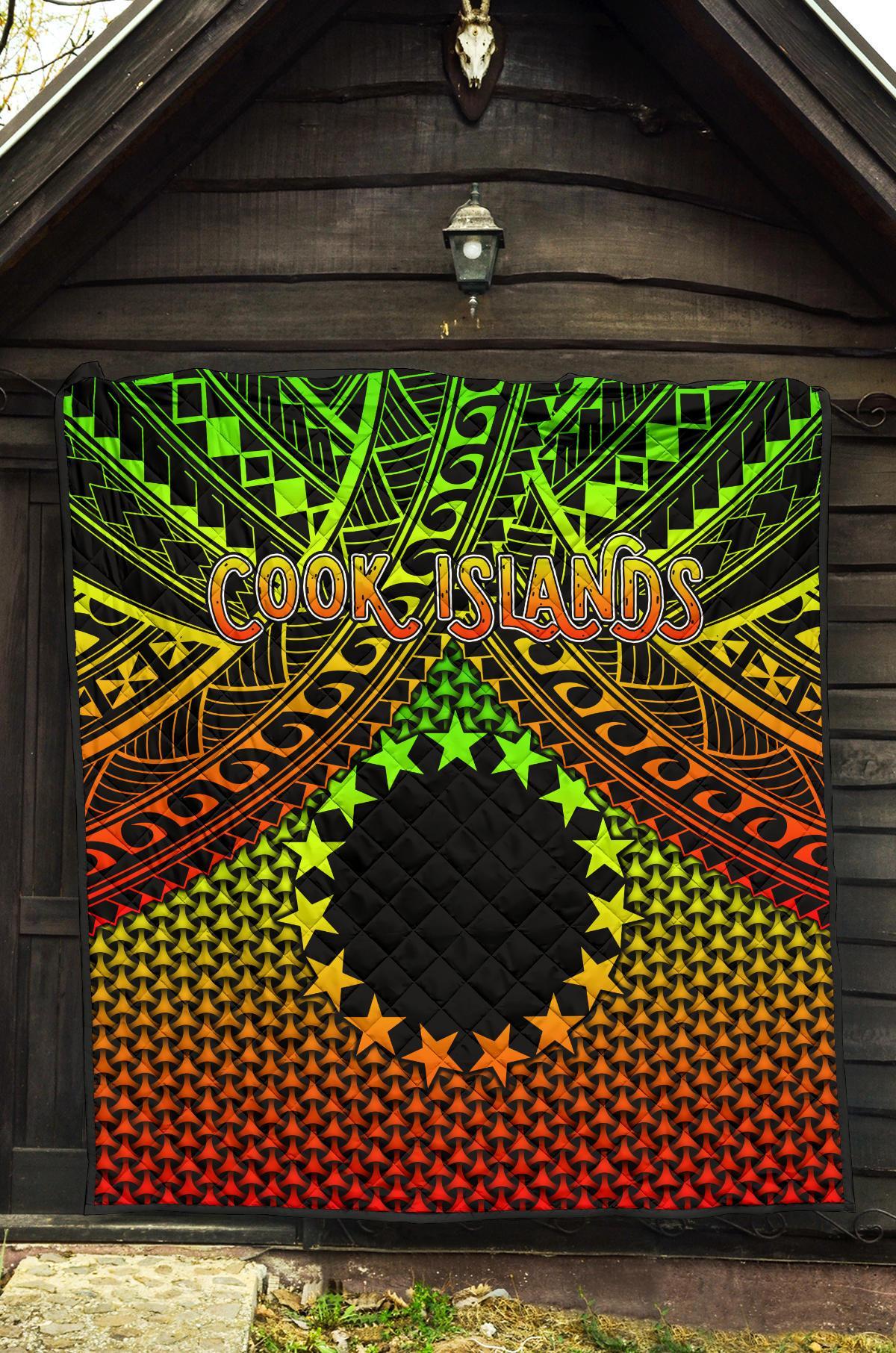 Polynesian Cook Islands Premium Quilt - Reggae Vintage Polynesian Patterns - Polynesian Pride