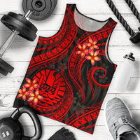 Tahiti Polynesian Men Tank Top - Red Plumeria - Polynesian Pride