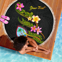 Guam Custom Personalised Beach Blanket - Plumeria Tribal - Polynesian Pride