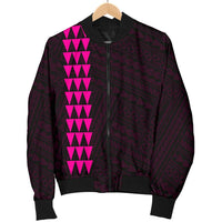 Hawaii Kakau Polynesian Anchor Women's Bomber Jacket - Pink - Polynesian Pride