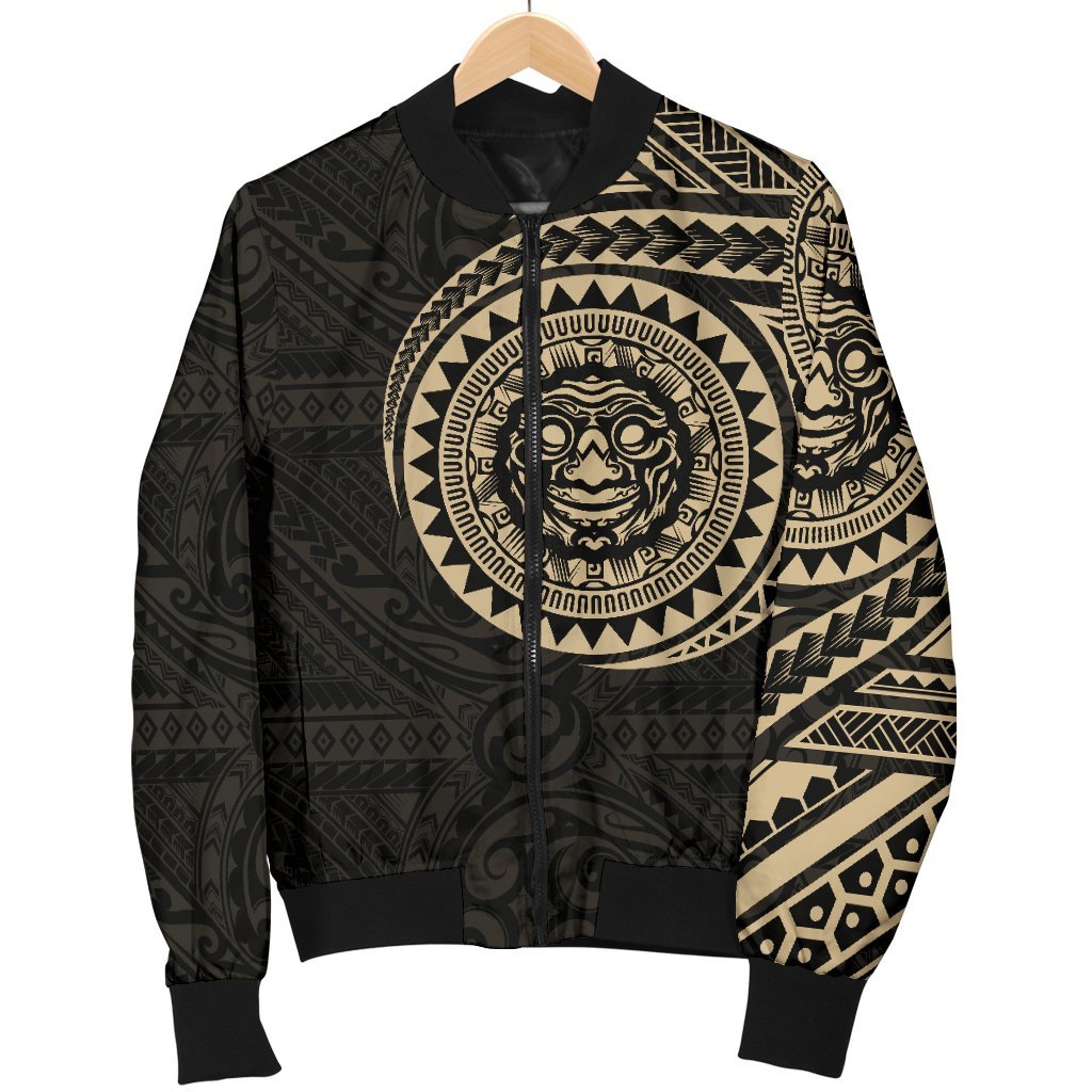 Polynesian Face Tattoo Style Men's Bomber Jacket - Polynesian Pride