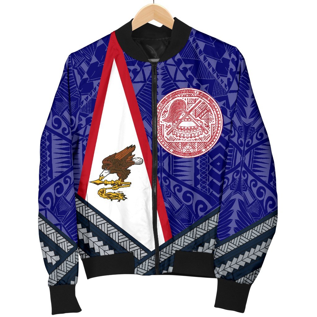 American Samoa Polynesian Men's Bomber Jacket - American Samoa Flag And - Polynesian Pride