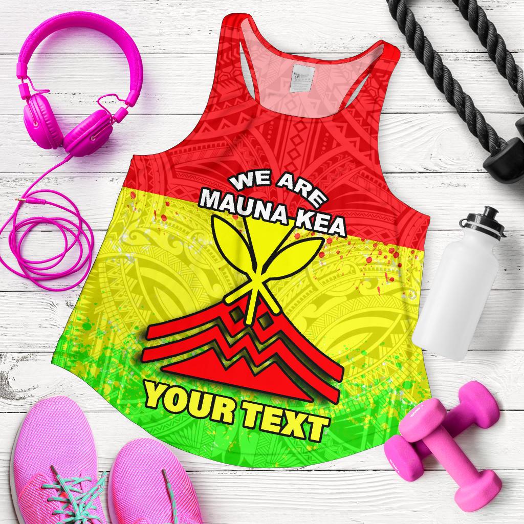 Mauna Kea Custom Personalised Women's Racerback Tank - Protect Mauna Kea Art - Polynesian Pride