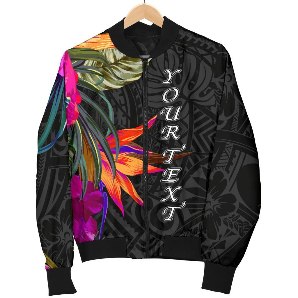 Polynesian Custom Personalised Men's Bomber Jacket - Hibiscus Pattern - Polynesian Pride
