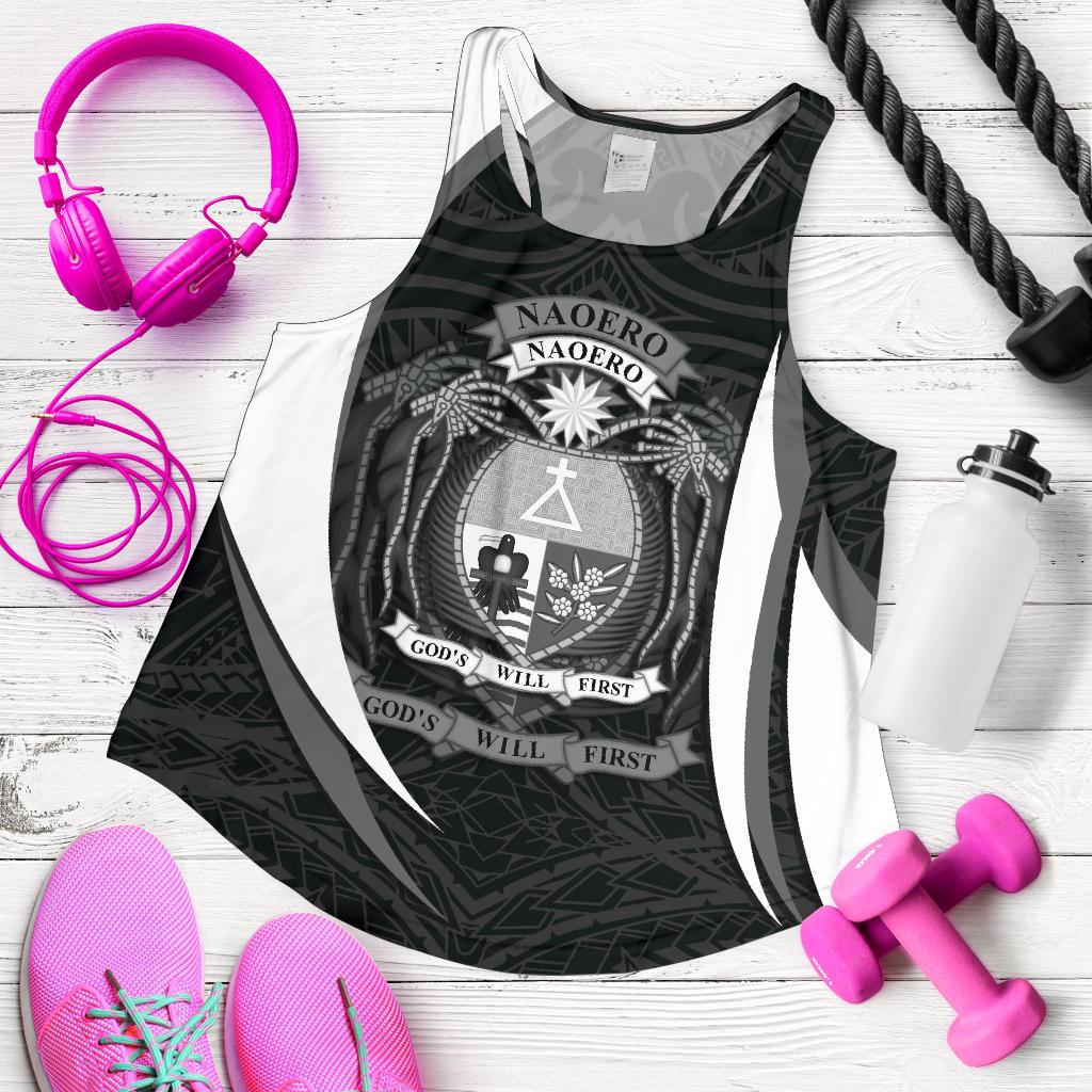 Nauru Polynesian Racerback Tank (Women) - Nauru Spirit (White) White - Polynesian Pride