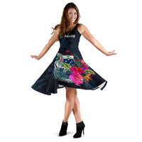 Samoa Polynesian Midi Dress - Tropical Flowers - Polynesian Pride