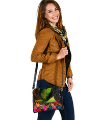 Tokelau Polynesian Shoulder Handbag - Hibiscus and Banana Leaves - Polynesian Pride