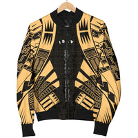 Society Islands Men Bomber Jackets - Polynesian Tattoo Gold - Polynesian Pride