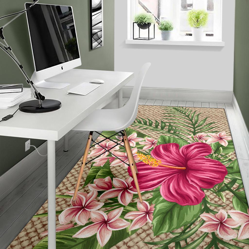 Lauhala Hibiscus Area Rug AH - Polynesian Pride