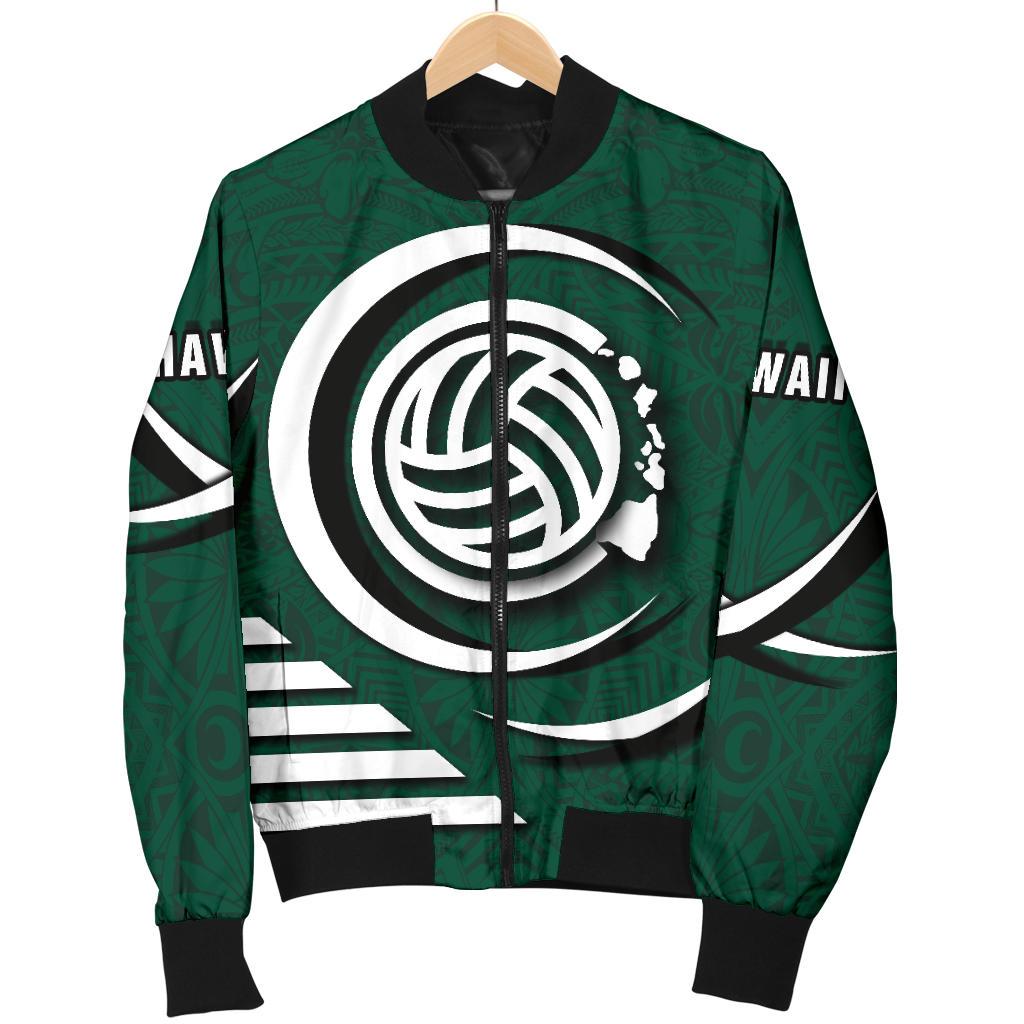 Polynesian Hawaii Men's Bomber Jacket - Volleyball Hawaii Map - Polynesian Pride