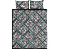 Hawaii Quilt Bed Set Exotic Tropical Flowers In Pastel Colors AH - Polynesian Pride