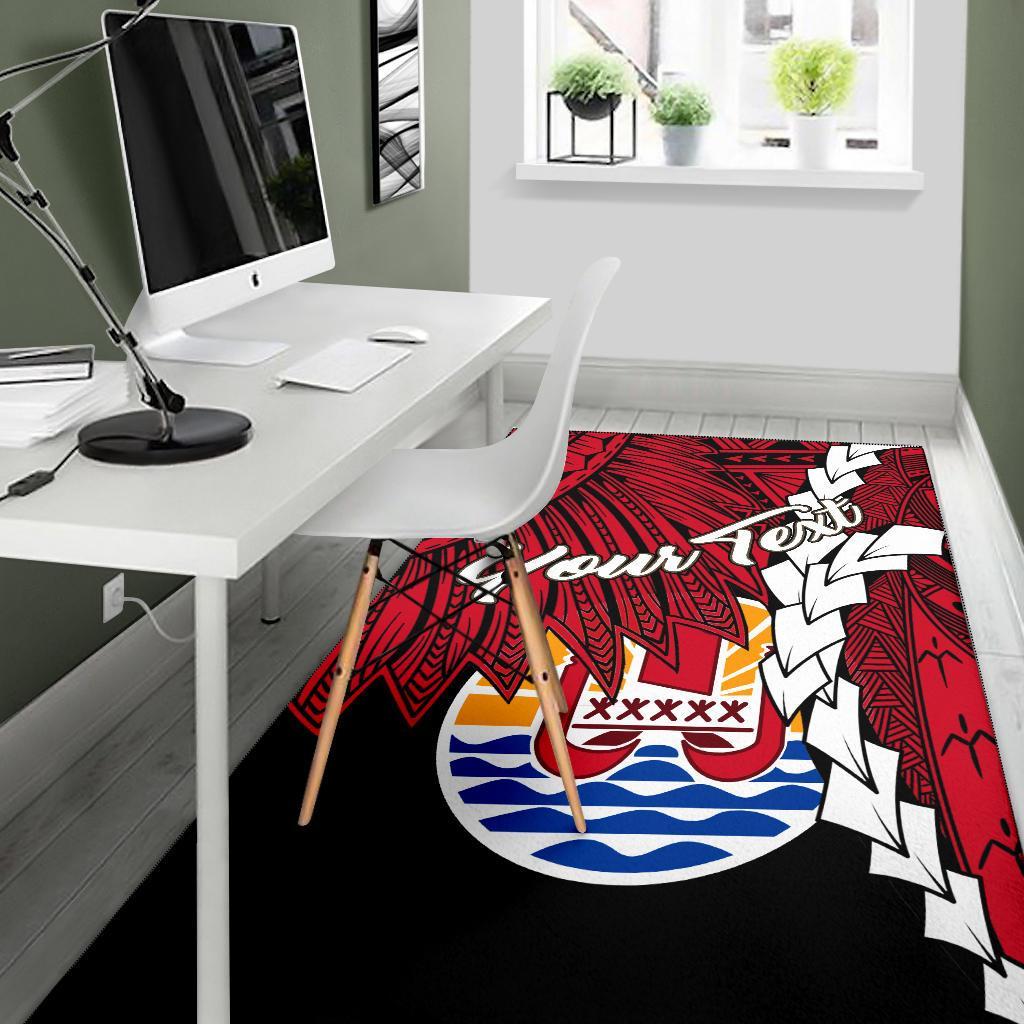 Tahiti Polynesian Custom Personalised Are Rug - Tribal Wave Tattoo Flag Style - Polynesian Pride