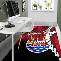 Tahiti Polynesian Custom Personalised Are Rug - Tribal Wave Tattoo Flag Style - Polynesian Pride