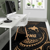 Papua New Guinea Polynesian Area Rug - Gold Tribal Wave - Polynesian Pride