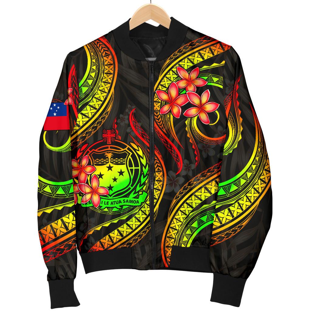 Samoa Polynesian Men Bomber Jacket - Reggae Plumeria REGGAE - Polynesian Pride