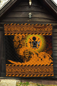 Cook Island Quilt Wave Gold Design - Polynesian Pride