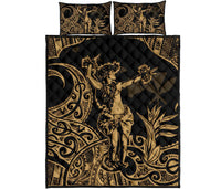 Hawaii Polynesian Quilt Bed Set - Hula Girl Gold - Polynesian Pride