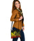 Vanuatu Custom Personalised Shoulder Handbag - Humpback Whale with Tropical Flowers (Yellow) - Polynesian Pride