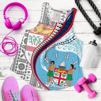 Fiji Women's Racerback Tank Kanaloa Tatau Gen Fj White - Polynesian Pride