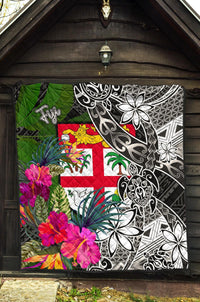 Fiji Premium Quilt - Turtle Plumeria Banana Leaf - Polynesian Pride