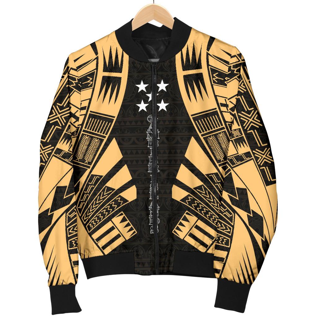 Gambier Islands Men Bomber Jackets - Polynesian Tattoo Gold - Polynesian Pride