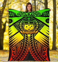 Samoa Polynesian Premium Blanket - Samoa Reggae Seal with Polynesian Tattoo - Polynesian Pride