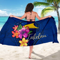 Tokelau Polynesian Sarong - Floral With Seal Blue - Polynesian Pride
