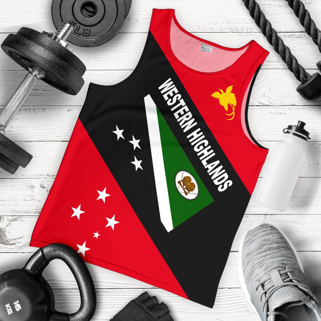 Papua New Guinea Men's Tank Top - Western Highlands Province Red - Polynesian Pride