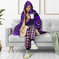 hawaiiHooded Blanket - Hawaii Turtle Plumeria Purple - Polynesian Pride