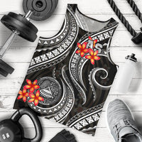 American Samoa Polynesian Men Tank Top - Black Plumeria - Polynesian Pride