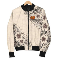 Papua New Guinea Men's Bomber Jacket - The Beige Hibiscus - Polynesian Pride