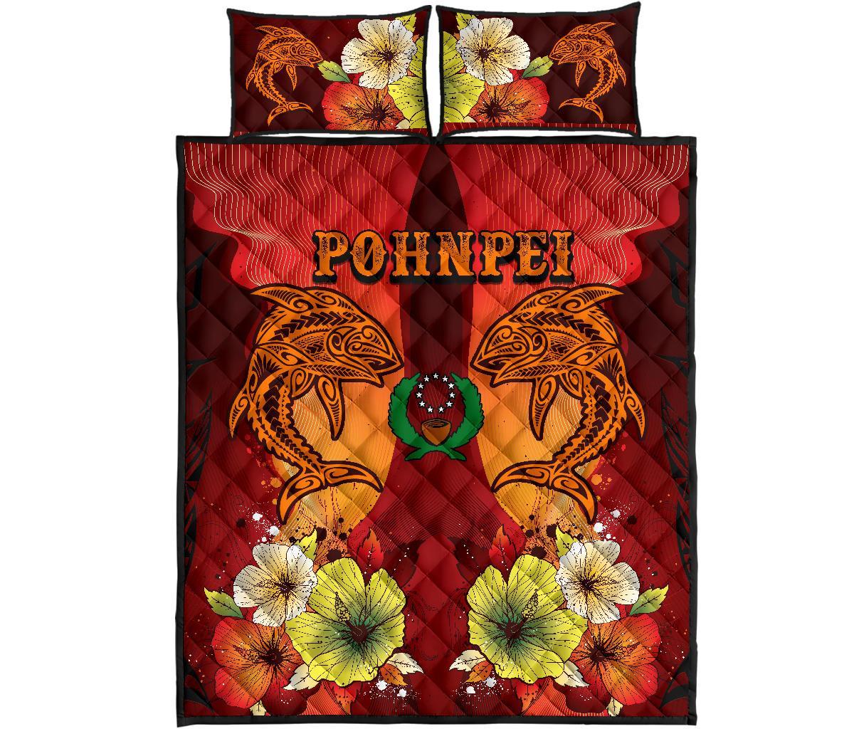 Pohnpei Quilt Bed Sets - Tribal Tuna Fish - Polynesian Pride