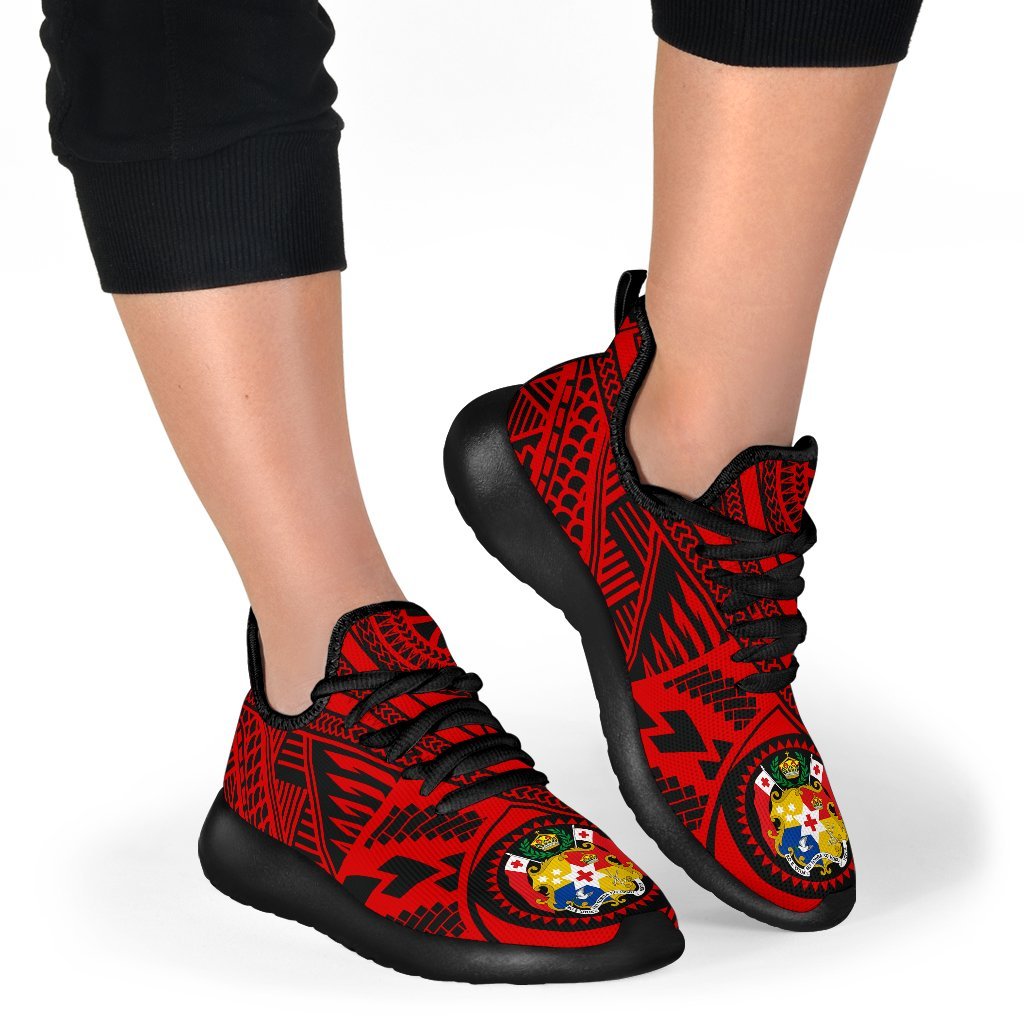 Tonga Polynesian Tattoo Mesh Knit Sneakers - Polynesian Pride